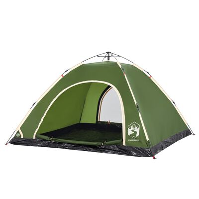 vidaXL Camping Tent 5-Person Green Quick Release