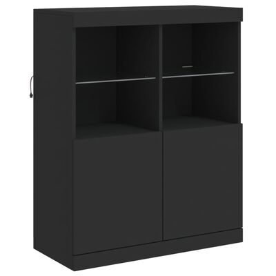 vidaXL Sideboard with LED Lights Black 283x37x100 cm