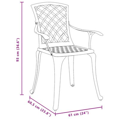 vidaXL Garden Chairs 2 pcs Green Cast Aluminium