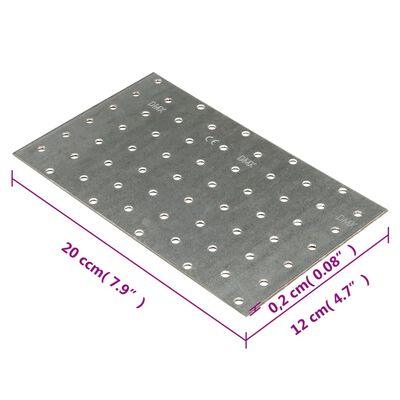 vidaXL Perforated Plates 20 pcs 2 mm 200x120 mm Galvanised Steel