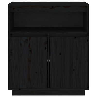 vidaXL Sideboard Black 70x34x80 cm Solid Wood Pine