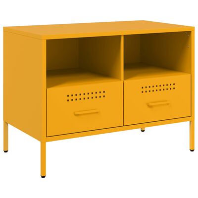 vidaXL TV Cabinet Mustard Yellow 68x39x50.5 cm Steel