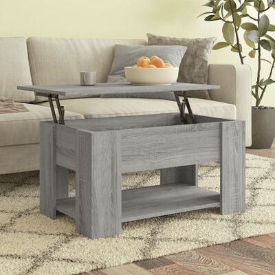 vidaXL Coffee Table Grey Sonoma 79x49x41 cm Engineered Wood