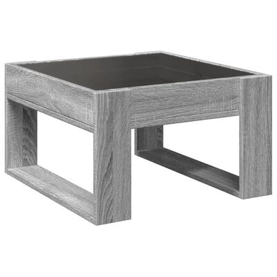 vidaXL Coffee Table with Infinity LED Grey Sonoma 50x53x30 cm