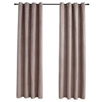 vidaXL Blackout Curtains with Metal Rings 2 pcs Taupe 140x245 cm