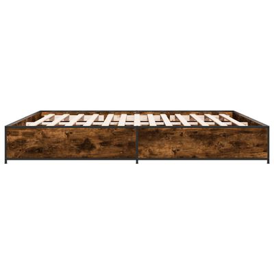 vidaXL Bed Frame without Mattress Smoked Oak 200x200 cm