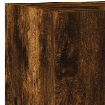 vidaXL TV Wall Cabinets with LED Lights 2 pcs Smoked Oak 40.5x35x40 cm