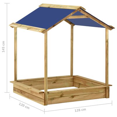 vidaXL Outdoor Playhouse with Sandpit 128x120x145 cm Pinewood