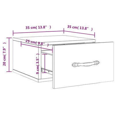 vidaXL Wall-mounted Bedside Cabinets 2 pcs Grey Sonoma 35x35x20 cm