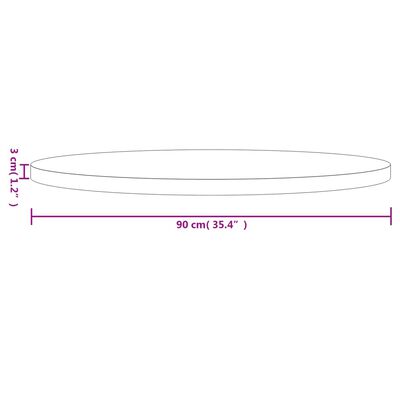 vidaXL Table Top Round White Ø90x3 cm Solid Wood Pine