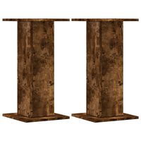 vidaXL Speaker Stands 2 pcs Smoked Oak 30x30x60 cm Engineered Wood