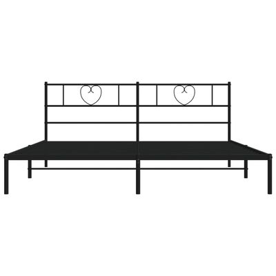 vidaXL Metal Bed Frame without Mattress with Headboard Black 193x203 cm