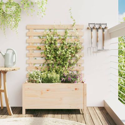 vidaXL Garden Planter with Rack 79x39.5x114 cm Solid Wood Pine