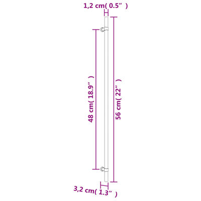 vidaXL Cabinet Handles 5 pcs Silver 480 mm Stainless Steel