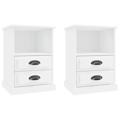 vidaXL Bedside Cabinets 2 pcs White 43x36x60 cm