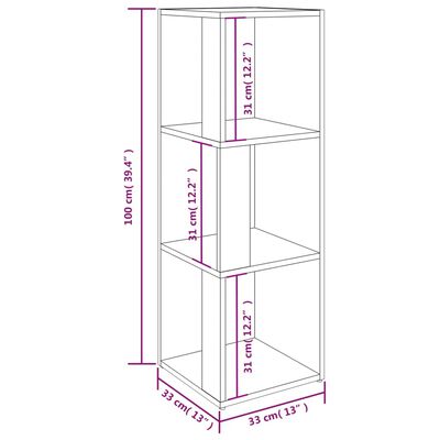 vidaXL Corner Cabinet Black 33x33x100 cm Engineered Wood