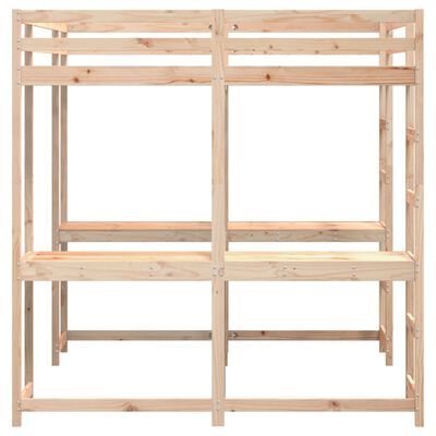 vidaXL Loft Bed with Desk and Ladder 140x200 cm Solid Wood Pine