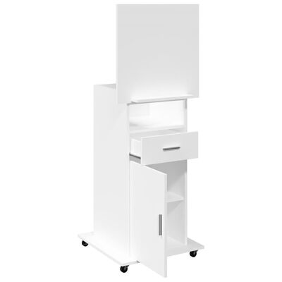 vidaXL Lectern with Wheels & Drawer White 55x55x107 cm Engineered Wood