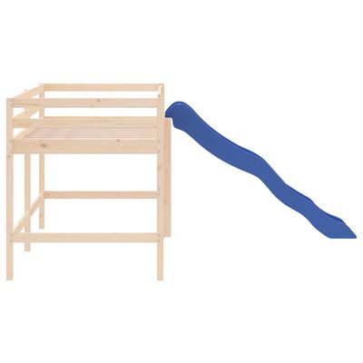 vidaXL Kids' Loft Bed without Mattress with Slide 90x200 cm