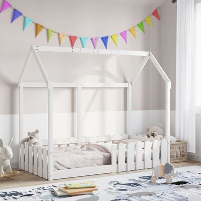 vidaXL Kids' House Bed Frame without Mattress White 80x160 cm