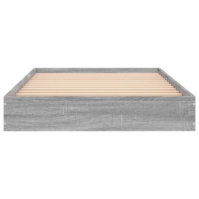 vidaXL Bed Frame without Mattress Grey Sonoma 75x190 cm Small Single Engineered Wood