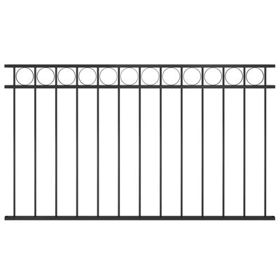 vidaXL Fence Panel Steel 1.7x0.8 m Black