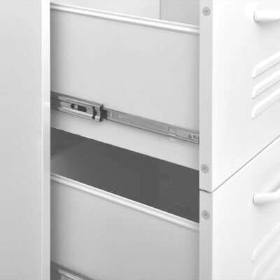 vidaXL Drawer Cabinet White 80x35x101.5 cm Steel