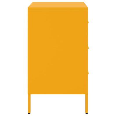 vidaXL Bedside Cabinet Mustard Yellow 36x39x68 cm Steel