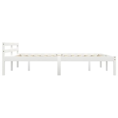 vidaXL Bed Frame without Mattress White Solid Pine Wood 180x200 cm Super King