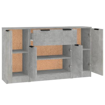 vidaXL Sideboards 3 pcs Concrete Grey Engineered Wood