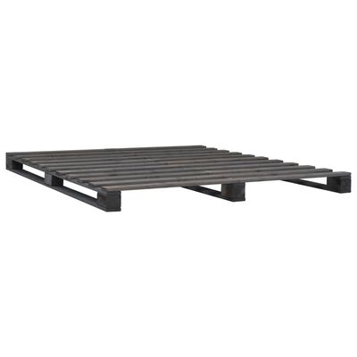 vidaXL Pallet Bed Frame without Mattress Grey 120x200 cm Solid Wood