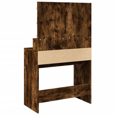 vidaXL Dressing Table with LED Smoked Oak 80x41x134.5 cm