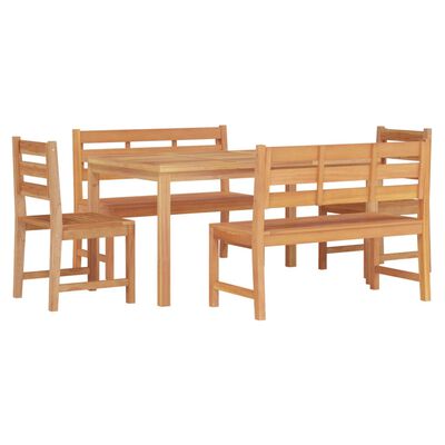 vidaXL 5 Piece Garden Dining Set Solid Wood Teak