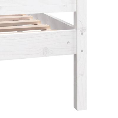 vidaXL Bed Frame without Mattress White Solid Wood 120x200 cm (810078+814085)