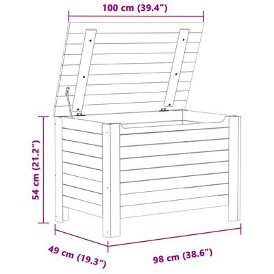 vidaXL Storage Box with Lid RANA White 100x49x54 cm Solid Wood Pine