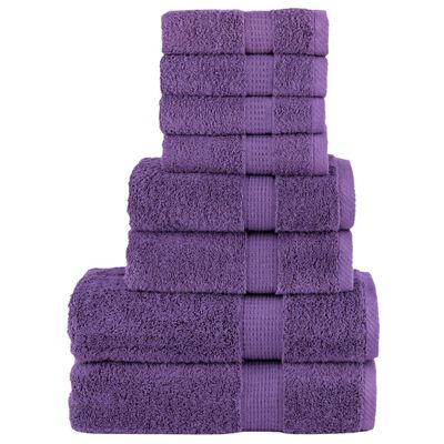 vidaXL 8 Piece Premium Towel Set SOLUND Purple 600 gsm