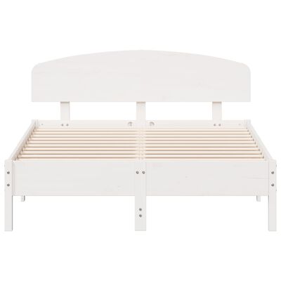 vidaXL Bed Frame without Mattress White 135x190 cm Double Solid Wood Pine