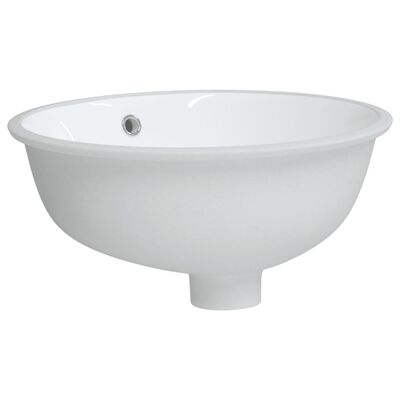 vidaXL Bathroom Sink White 38.5x33.5x19 cm Oval Ceramic