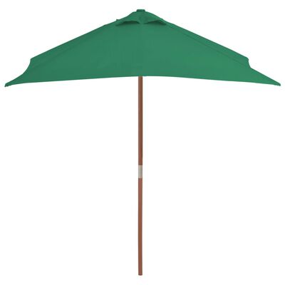 vidaXL Garden Parasol with Wooden Pole 150x200 cm Green