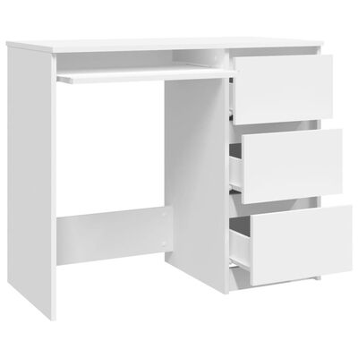 vidaXL Desk White 90x45x76 cm Engineered Wood