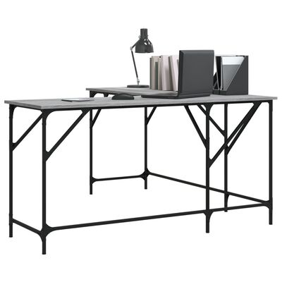 vidaXL Desk Grey Sonoma 149x149x75 cm Engineered Wood