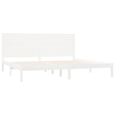 vidaXL Bed Frame without Mattress White 180x200 cm Super King Solid Wood