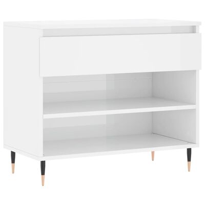 vidaXL Shoe Cabinet High Gloss White 70x36x60 cm Engineered Wood