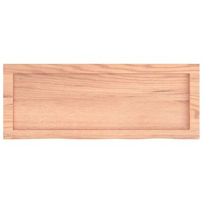 vidaXL Wall Shelf Light Brown 80x30x(2-6) cm Treated Solid Wood Oak