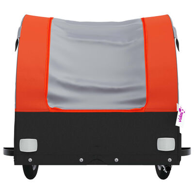 vidaXL Bike Trailer Black and Orange 45 kg Iron