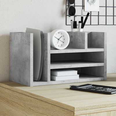 vidaXL Desk Organiser Concrete Grey 44.5x24x25 cm Engineered wood