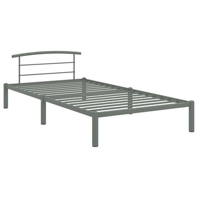 vidaXL Bed Frame without Mattress Grey Metal 90x200 cm