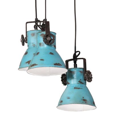 vidaXL Hanging Lamp 25 W Distressed Blue 30x30x100 cm E27