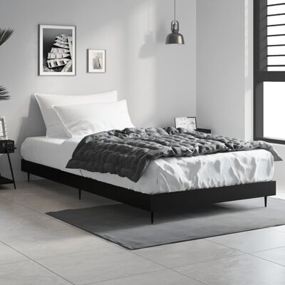 vidaXL Bed Frame without Mattress Black 90x200 cm Engineered Wood