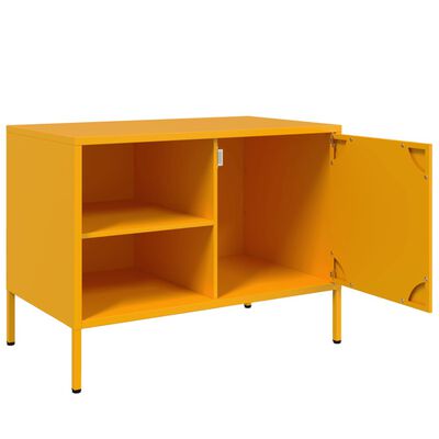 vidaXL TV Cabinet Mustard Yellow 68x39x50.5 cm Steel